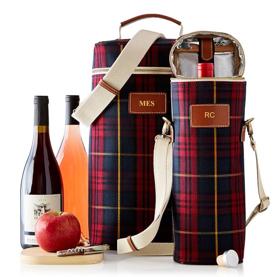 insulated wine tote with glasses