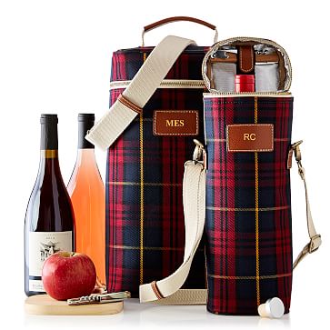 monogrammed insulated wine tote