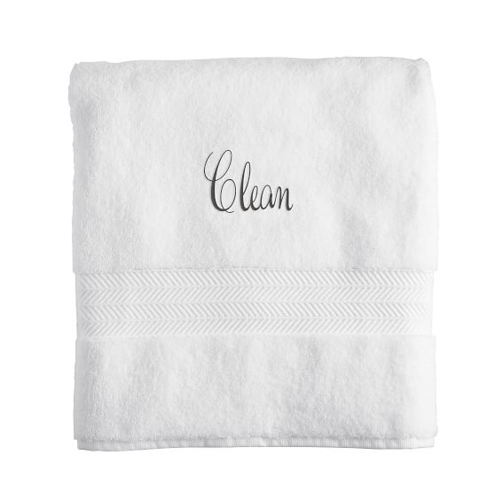 Personalized Turkish Hydro Cotton Bath Towel White Mark And Graham