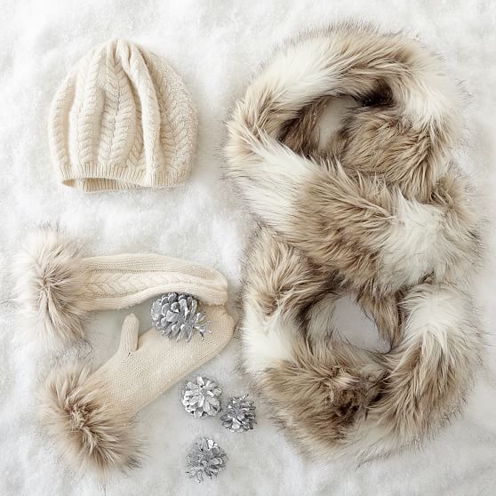 Cashmere and Faux Fur Mittens | Mark and Graham